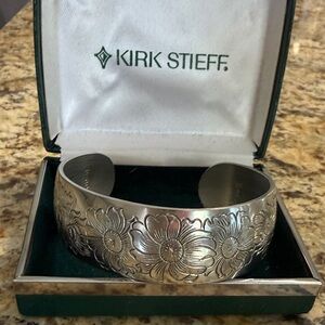 Kirk Stieff Sterling Silver Floral Cuff Bracelet - Silver